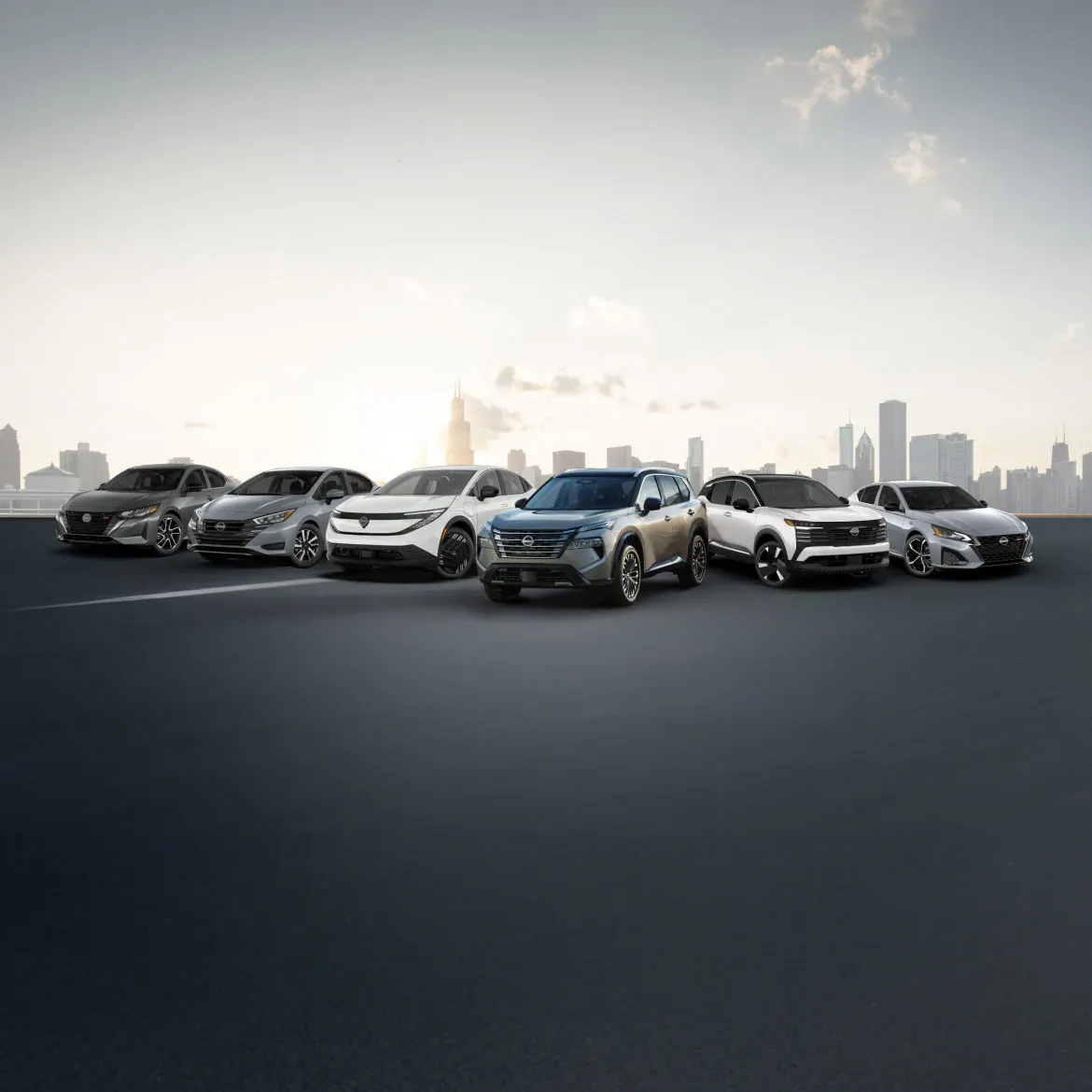 The new Nissan lineup — Sentra, Versa, Ariya, Rogue, Kicks and Altima